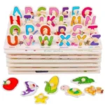 Kids Early Educational Toys/Baby Wooden Puzzle Toy/Alphabet And Digit Number letter Learning/Education Child Wood Jigsaw Toy(One pcs) - Baby Toys